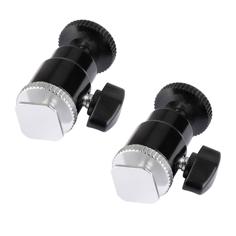 CAMVATE 1/4"-20 Mini Ball Head & Shoe Mount Adapter (2 Pieces)