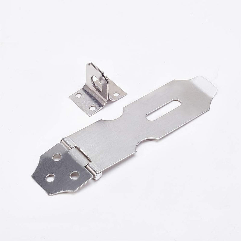MroMax Hasp Staple Padlock Latch, 137mm Length,Stainless Steel Furniture Cupboard Door Stainless Steel Silver Tone 3Pcs