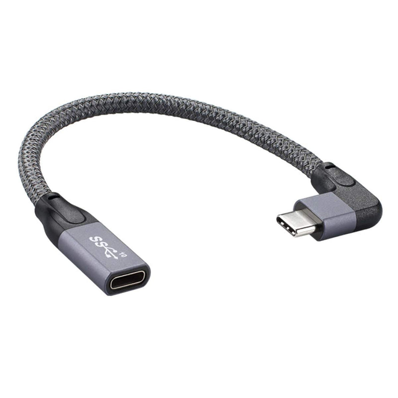 Xiwai Left Right Angled USB-C USB 3.1 Type C Male to Female Extension Data Cable with Sleeve for Laptop