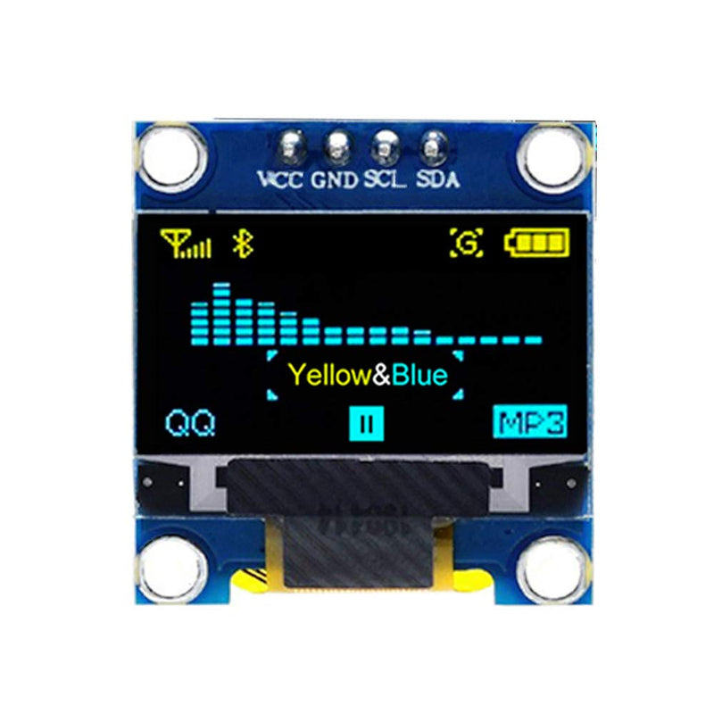 5PCS 0.96 OLED Display Module IIC 128 x 64 Pixel 12864 OLED Yellow Blue I2C 0.96inch OLED Display IIC Serial with SSD1306 Chip for Arduino UNO Raspberry Pi