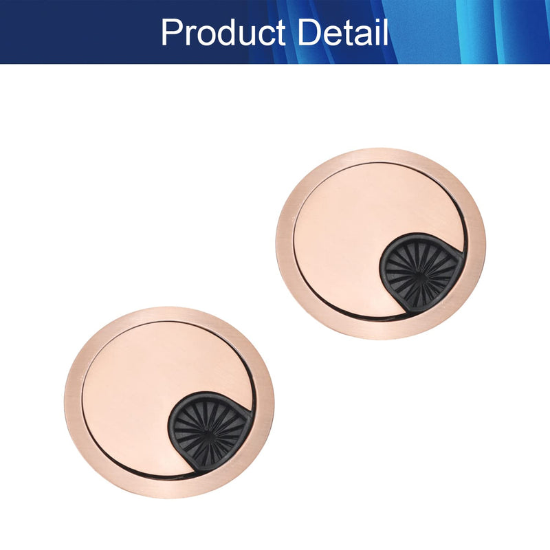 [AUSTRALIA] - Aicosineg Desk Grommet,2Pcs 2.01" Zinc Alloy Desk Wire Cord Cable Grommets Hole Cover for Home Office PC Computer Desk Cable Grommet Cord Organizer Plastic Cover Hardware Wire Organizer Red Bronze 