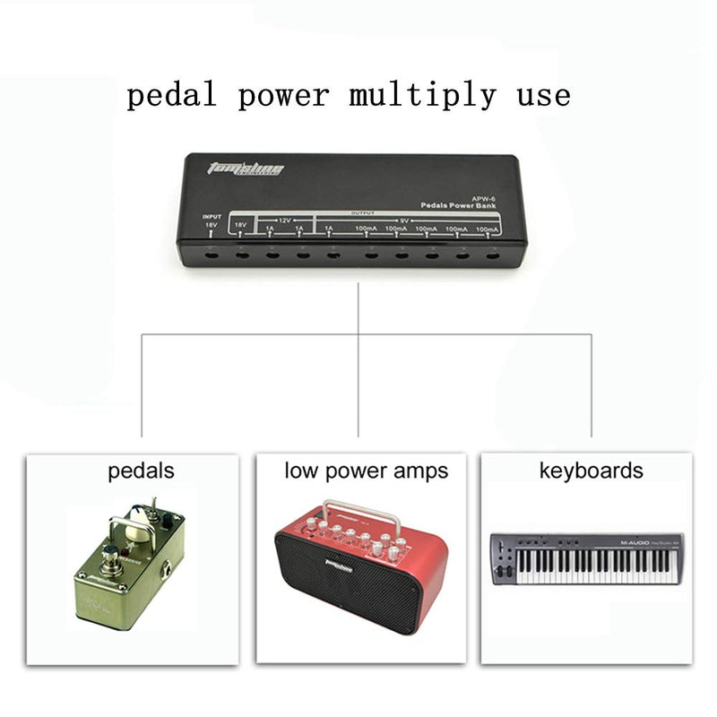 Guitar Pedal Power Supply-Tom'sline Engineering 9 Outputs Guitar Pedal Power Adapter Isolated 9V/12V/18V 100mA/1A Outputs for Effect Pedal