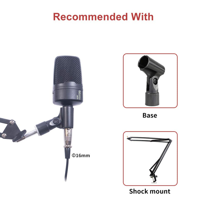 Condenser Microphone, LENSGO KD95 Professional Cardioid Studio Condenser Mic with XLR to 3.5mm Cable for Podcasting, Streaming, Vocal Recording, Singer, Podcaster, Skype, YouTube (Black) Black