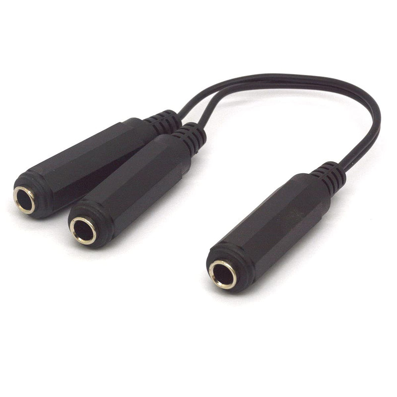 Tomost 6.35 Guitar Cable Splitter, 6.35mm 1/4" Stereo Plug Female to Dual 6.35mm 1/4 Inch Mono TS Female Y Adapter Cord