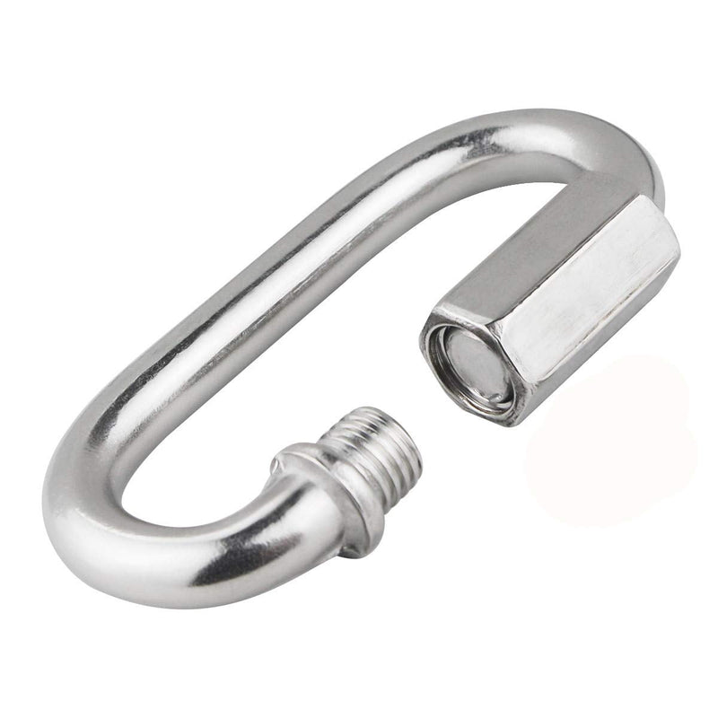 BNYZWOT 304 Stainless Steel Quick Links D Shape Locking Quick Chain Repair Links M6 1/4 inch Pack of 15