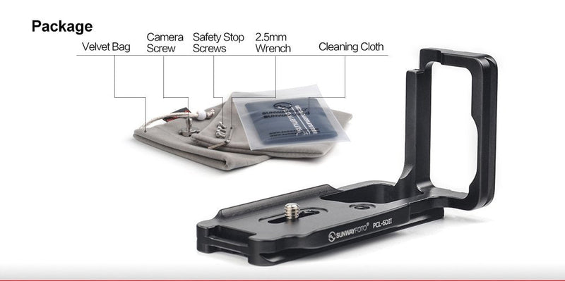 SUNWAYFOTO PCL-6DII Dedicated L Plate for Canon EOS 6D Mark II Camera Arca/RRS Compatible