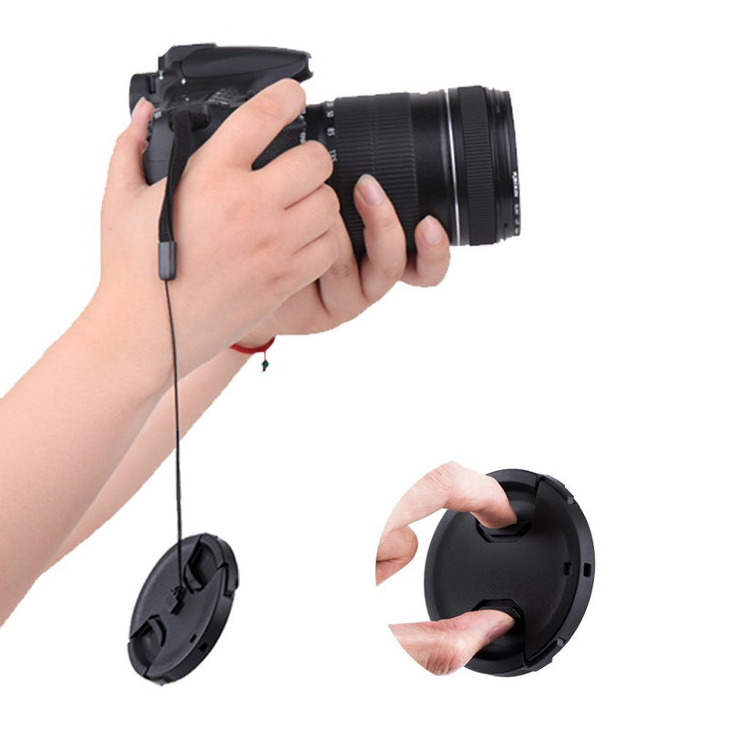 [AUSTRALIA] - JJC 82mm Center Snap-on Lens Cap Camera Front Lens Cover for Canon Nikon Fujifilm Sony Olympus Panasonic Any Lens with 82mm Filter Thread Replaces Original Cap with Free Lens Cap Keeper -5pack 5 Packs 
