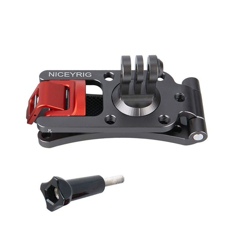 [AUSTRALIA] - NICEYRIG Backpack Strap Mount for GoPro Hero 10/9/8/7/6/5, DJI Osmo Action, AKASO Brave 8/7/6/4 Action Camera Rotatable Shoulder Strap Mounting Clamp - 338 
