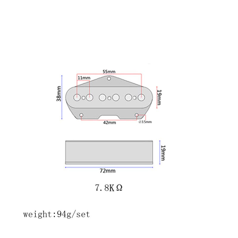 Alnicov Guitar Pickup Alnico V Single Coil Bridge Position with Wooden Box, Springs and mounting Screws for Electric Guitars - Black (Excellent Sounds)