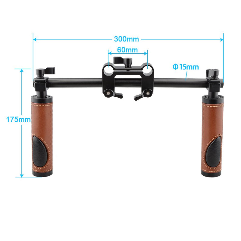 CAMVATE Handle Grips Handlebar Support Kit for DSLR Camera Camcorder Shoulder Rig(Leather Grip)