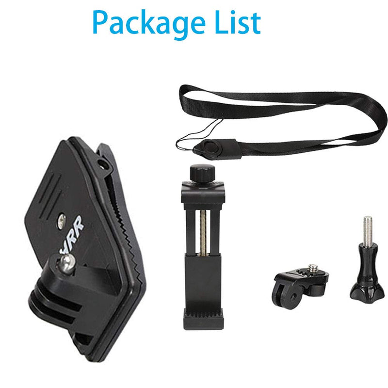 Backpack Clip Mount with Phone Holder Accessories for GoPro Hero 9 8 7 6 5 Black Akaso Sony Action Camera and iPhone Samsung Smartphones,Outdoor First View Live Video Shooting