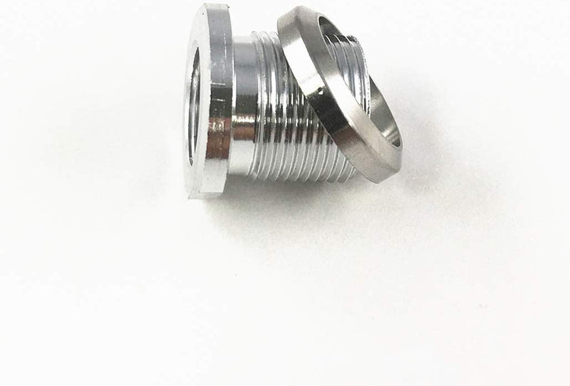 DB Anodized Silver Color Aluminum Thread Convert Adapter Convert 1/2x28 Thread to 5/8x24 Thread Convert 1/2-28 TPI Thread to 5/8-24 TPI Thread