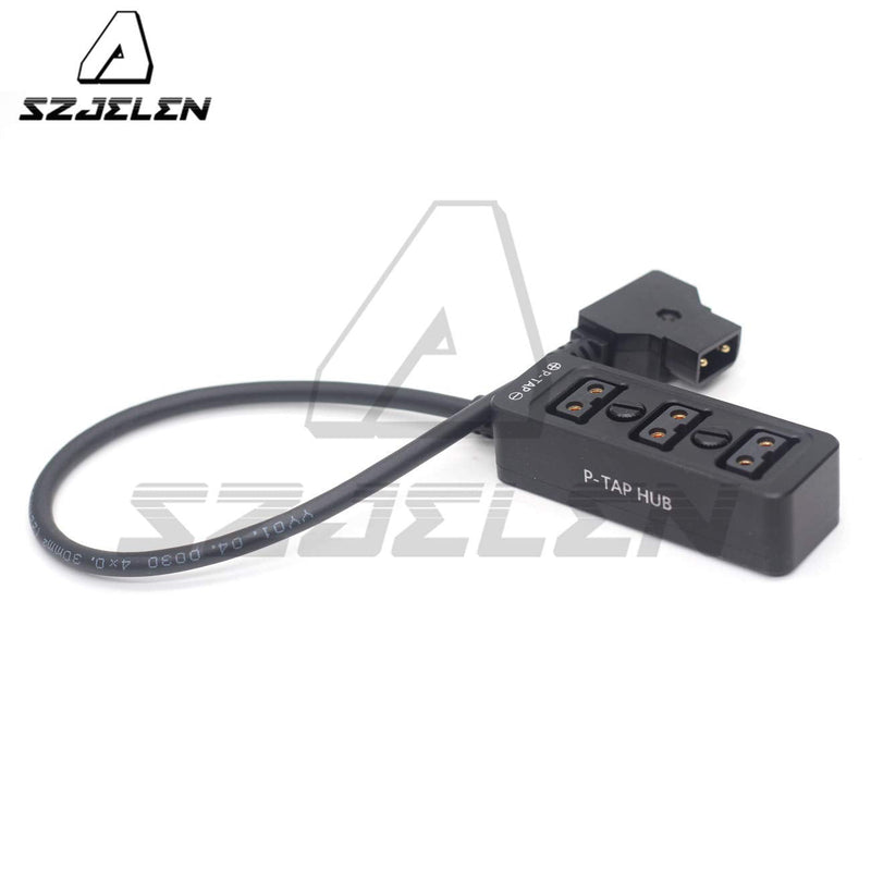 SZJELEN Metal Triple P-TAP D-tap Splitter,D-tap to 3ports D-tap P-tap Splitter Cable for Photography Power,Dtap Three-Way Splitter (Black Straight Cable) Black Straight Cable