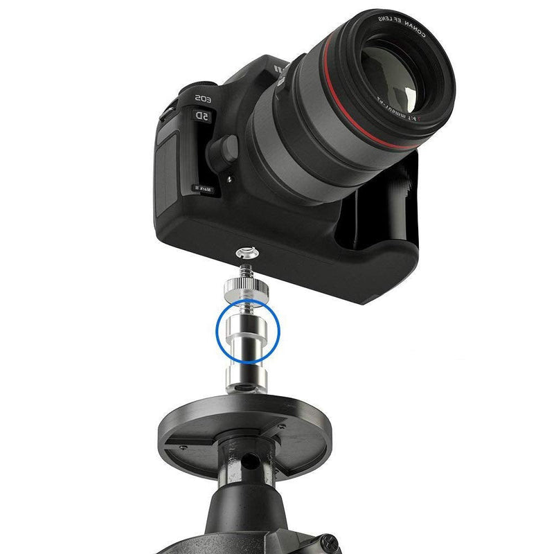 [AUSTRALIA] - 6 Pack International Standard 1/4"-20 Male to 1/4"-20 Male Threaded Tripod Screw Adapter Standard Tripod Mounting Thread Camera Screw Adapter Converter,Precision Made Sliver 