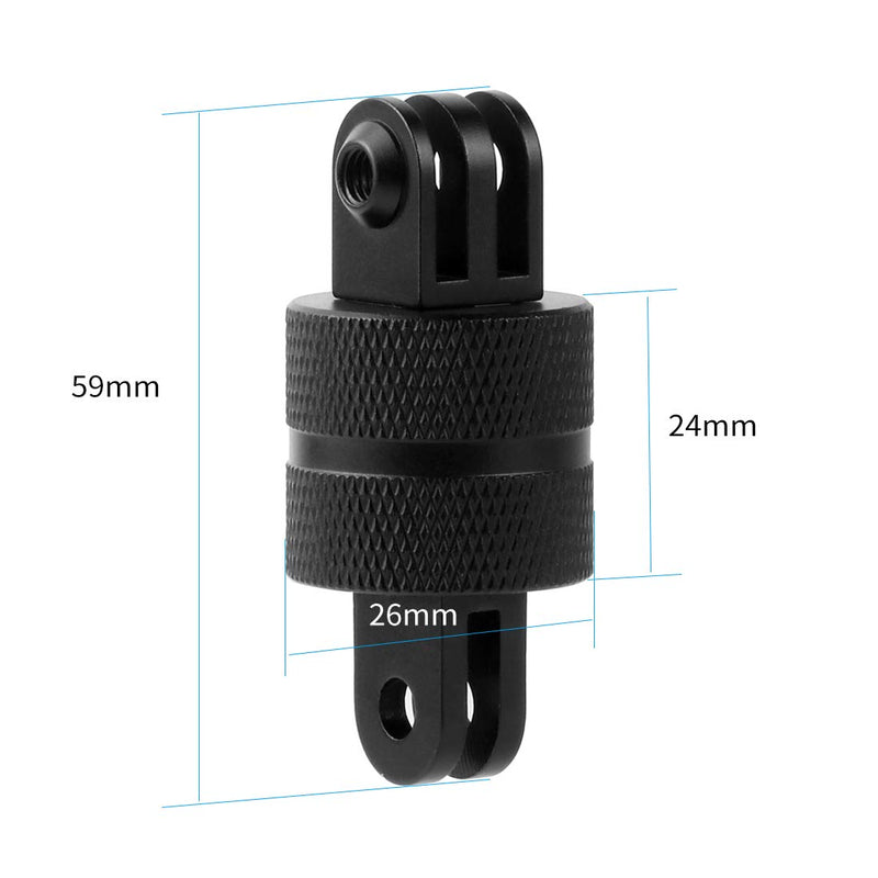 FEICHAO 2Pcs 360 Degree Universal Swivel Mount CNC Rotating Tripod Adapter Head Pivot Arm Connector Compatible for Gopro Hero Series/Session 8.0 5 4 / Fusion and Other Action Camera