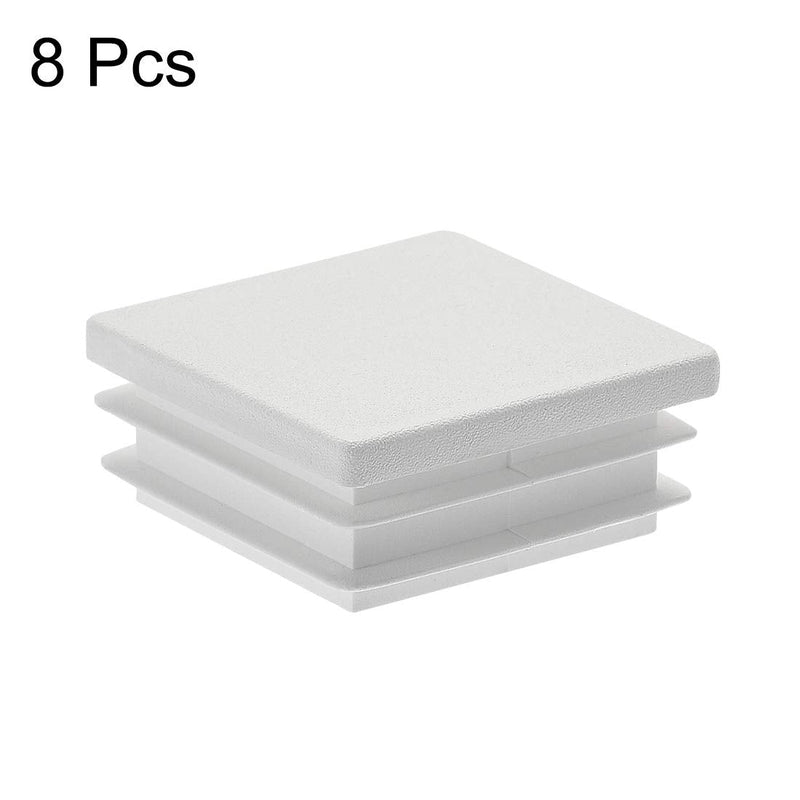 uxcell 8Pcs 38mmx38mm(1.5inch) Plastic Tubing Plug Square Post End Caps for Handrail Stair Newel Guardrail Tube White