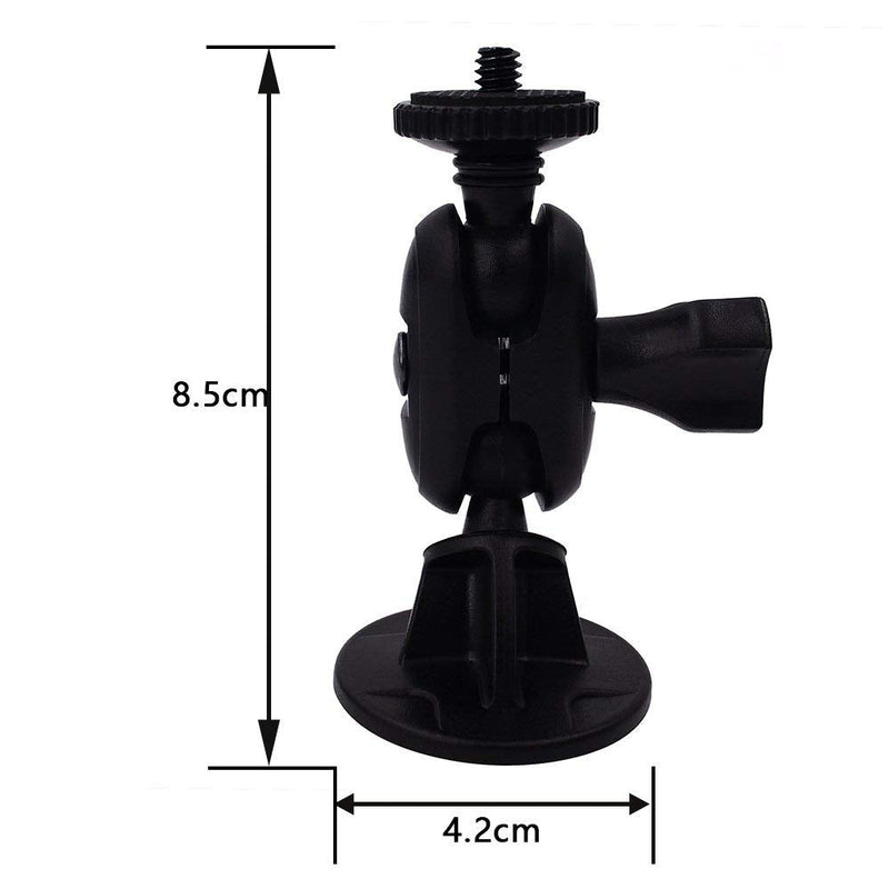 iSaddle CH01C 1/4" Thread Camera Mount Holder Mini Adhesive 16mm Base - Dash Cam Permanent Tripod Windshield/Dashboard Mount Holder Fit Sony/Ricoh/HP/GoPro/Oculus(M4 M6 Screw Join Ball Included)