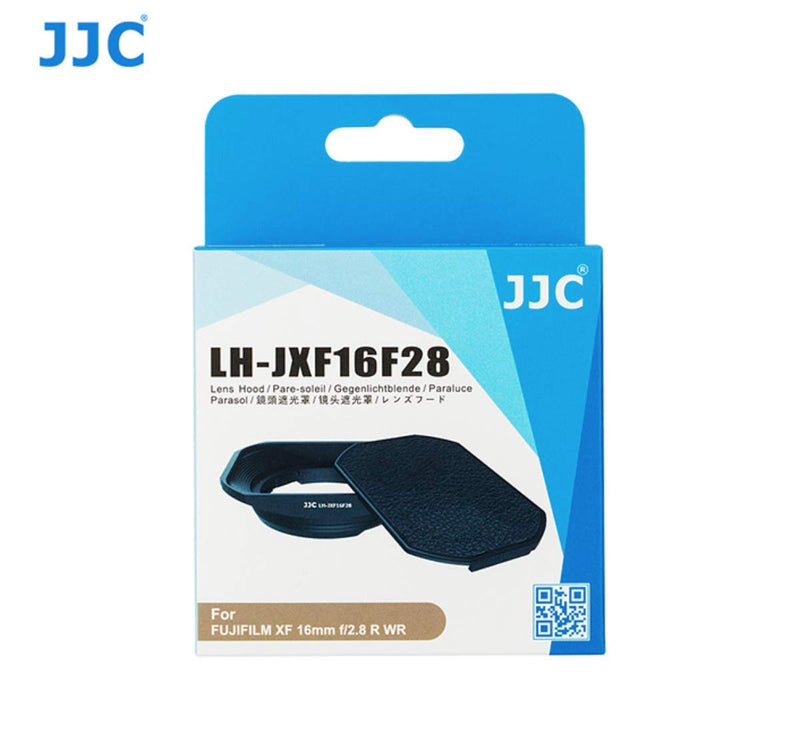 Deluxe Square Metal Lens Hood Replacement w/Cover Cap for Fujifilm Fujinon XF 16mm F2.8 R WR Lens on Camera X-T30 X-T20 X-T10 X-T4 X-T3 X-T2 X-T1 X-Pro3 X-Pro2 X-Pro1 X-E3 X-E2S X-T200 X-T100 X-A7