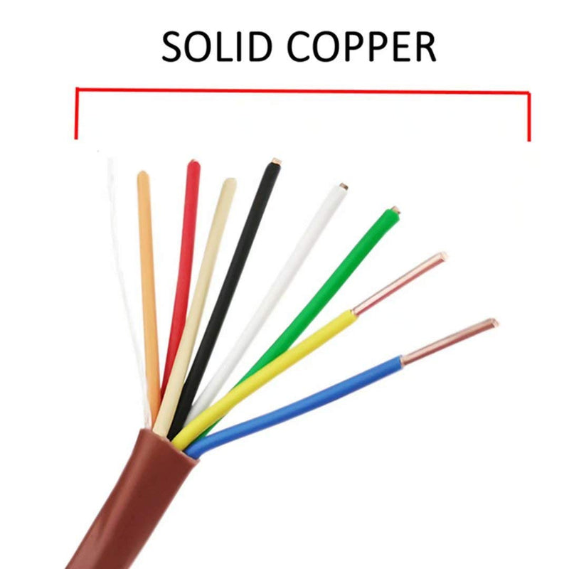 Cableague Thermostat Wire 18/8 18 Gauge 8 Conductor ETL 18-8 25 Feet Brown (18-8 Brown, 25Feet（7.5 Meter）) 18-8 Brown
