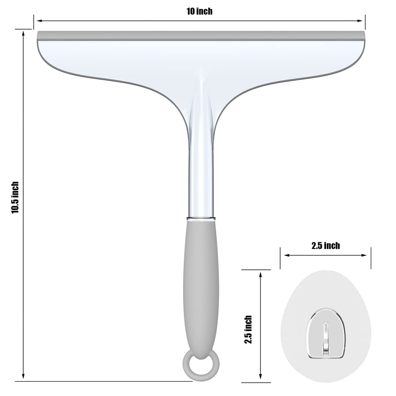 Shower Squeegee for Shower Glass Door Bathroom Tile and Mirror, Streak-Free Rubber Squeegee Wiper Cleaning Tools 1pcs With Hook