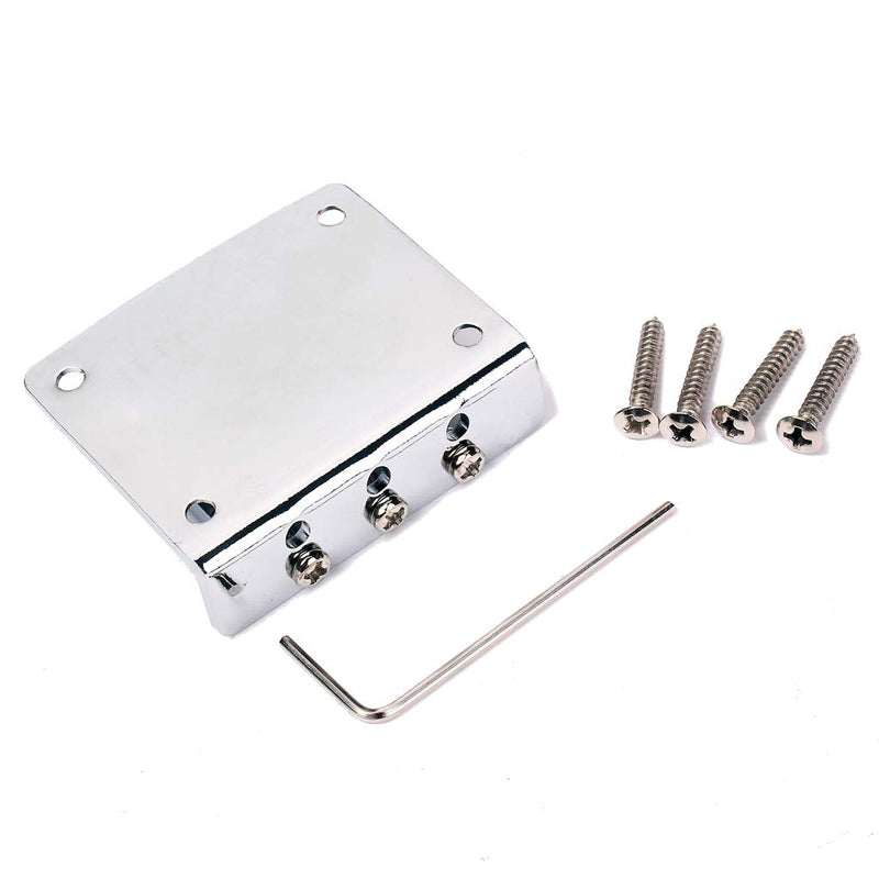 Alnicov Cigar Box Guitar Parts: 3-string Chrome Hard-tail Adjustable Bridge