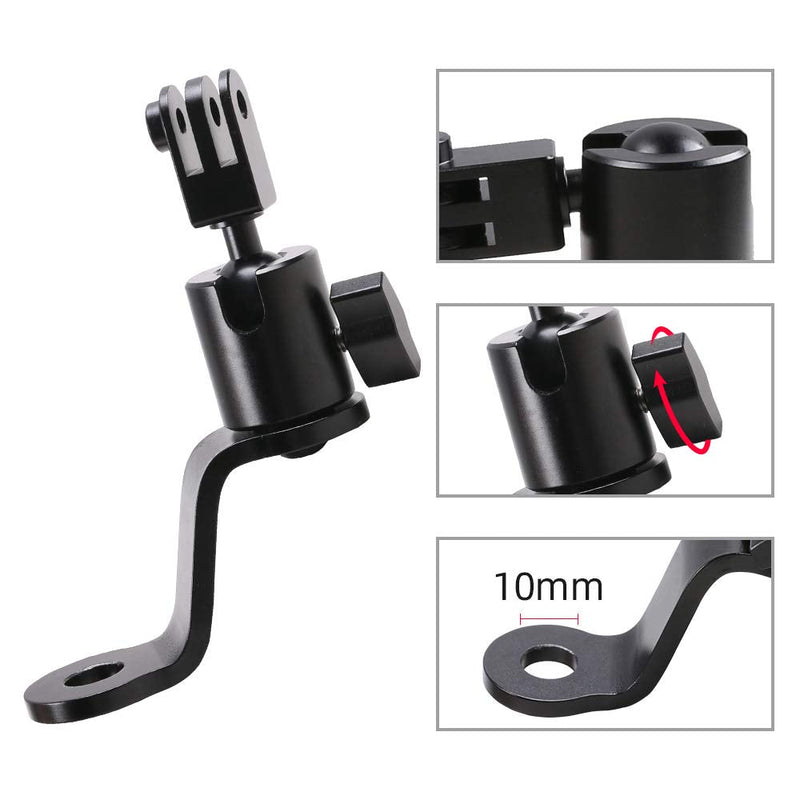 [AUSTRALIA] - Aluminum Motorcycle Rearview Mirror Mount Holder Motorcycle Fixed Holder Mount for Gopro Hero 10 Black,Hero 9/8/7/6/5 Black,DJI Osmo Action Cameras - Perfect Motorcycle Sports Camera Holder Bracket 
