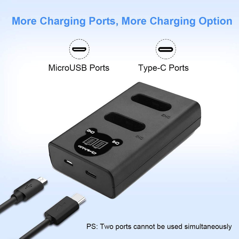 NP-BX1 Onshida 2 Pack Replacement Battery and LCD Dual USB Charger Set for Sony NP-BX1/M8 and Sony Cyber-Shot DSC-RX100, DSC-RX100 II, DSC-RX100M II, DSC-RX100 III, DSC-RX100 IV, DSC-RX100 V/VII, ZV-1