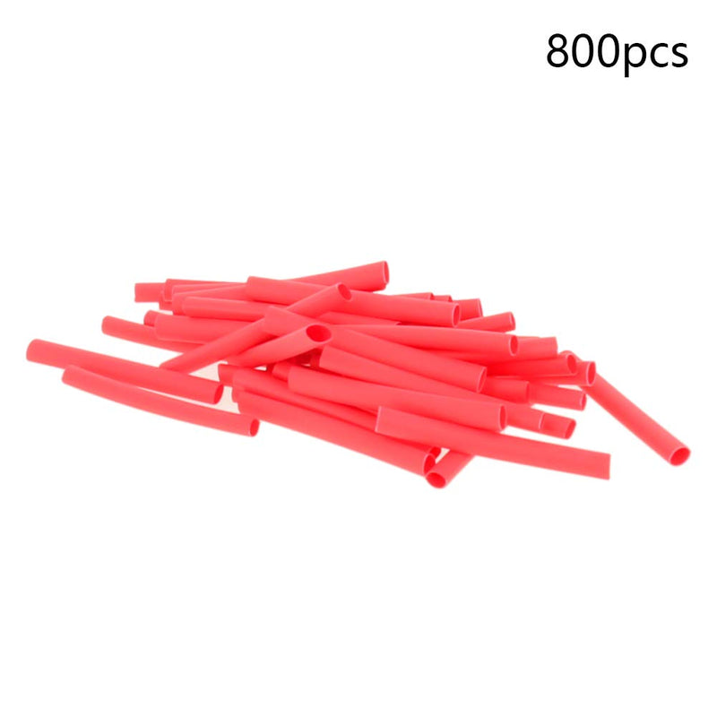 Othmro 800Pcs PE Plastic Industrial Heat-Shrink Tubings, 0.1FT Length 0.08inch Dia 2:1 Electrical Heat Shrink Wrap Cable Sleeve, Insulation Protection Heatshrink Tubes for Cable Bonding Red 2mm/0.08"x30mm/1.18"