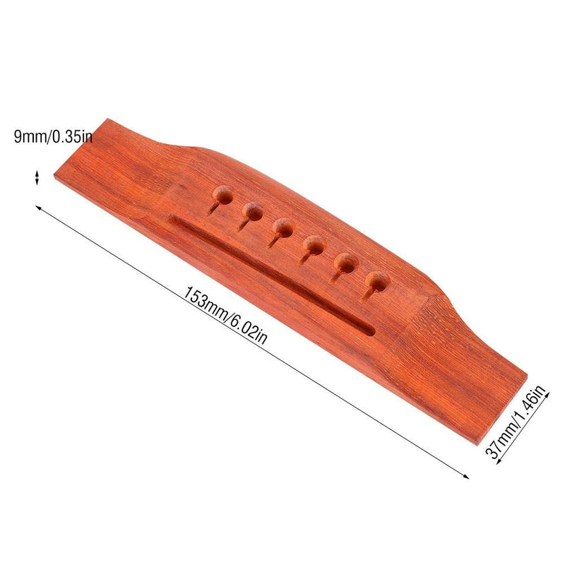 Dilwe 6 Strings Guitar Bridge, Rosewood Bridge Saddle for 6-String Acoustic Folk Guitar Accessory Parts