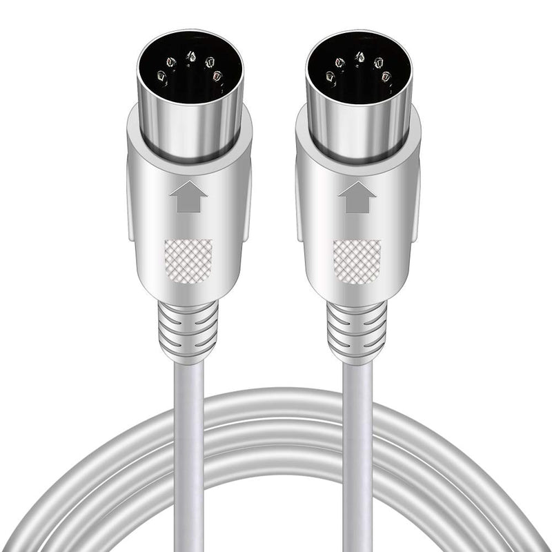 Yeung Qee MIDI Cable 5 Pin DIN Male to DIN Male Connector Cable Plug Wire Cord (white,1.5m) white,1.5m