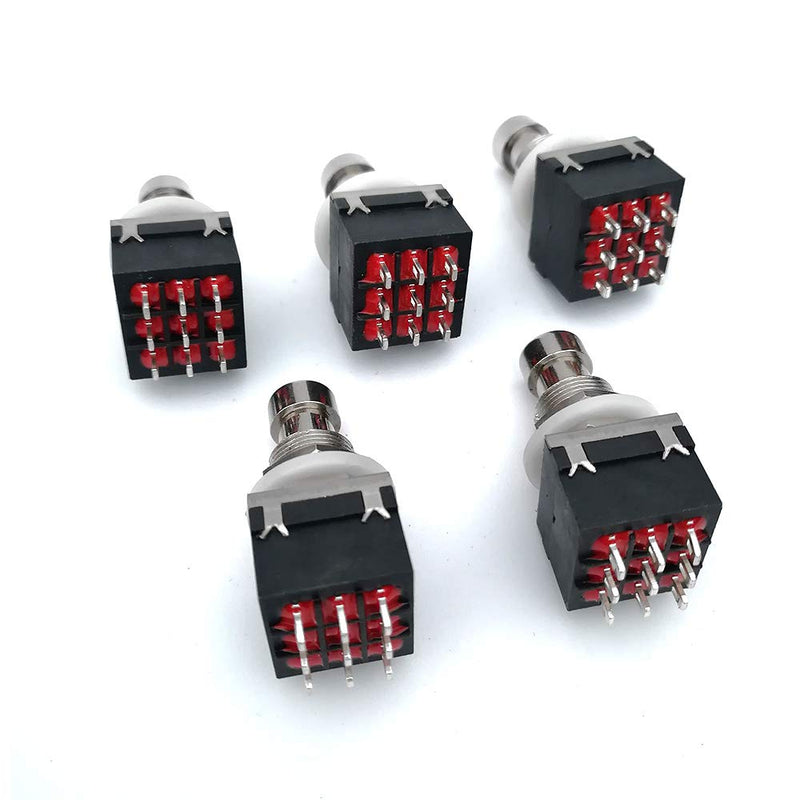 [AUSTRALIA] - 9 Pins Box Stomp Guitar Effects Pedal Box Stomp Foot Metal Switch True Bypass Practical Metal Switch Guitar Accessories Pack of 5 (Black) Black 