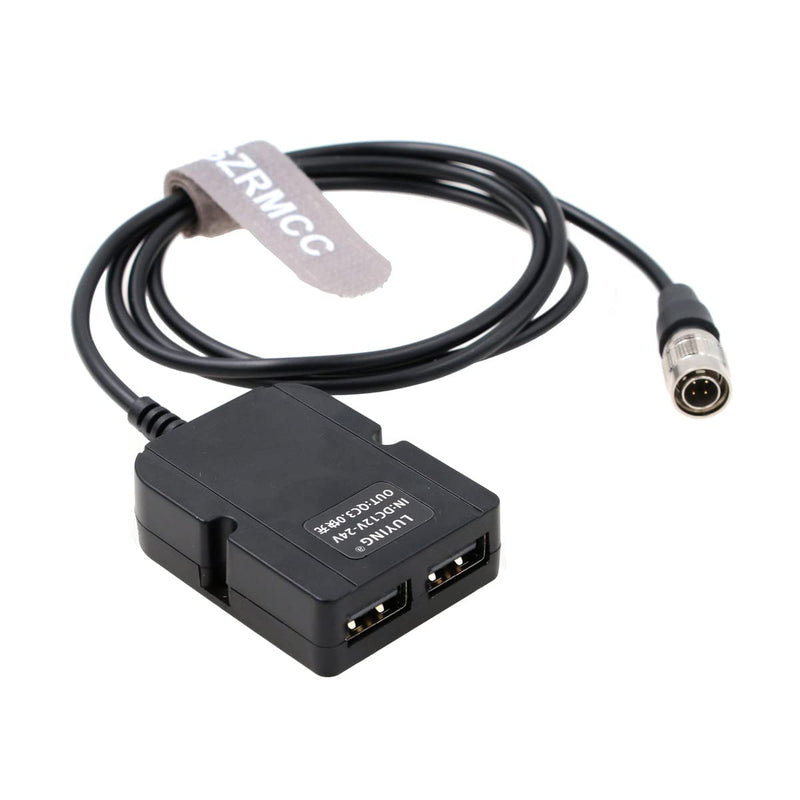 SZRMCC Audioroot Hawk-Woods DV-SQN4S Hirose 4 Pin to Dual USB QC3.0 5V 3A Quick Charging Power Cable for Mobile Phone Pad Tablet Device