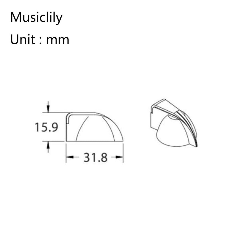 Musiclily Pro Imperial Inch Size Guitar Amplifier Effect Pedal Chicken Head Pointer Knobs with Set Screw,Cream (Set of 6) Cream