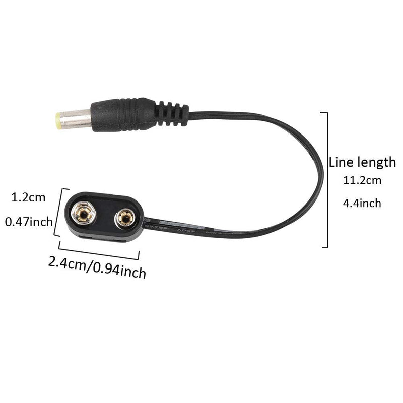 Mr.Power 9V Battery Clip Converter Power Cable Snap Connector 2.1mm 5.5mm Plug for Guitar Effect Pedal (8 cable) 8 cable