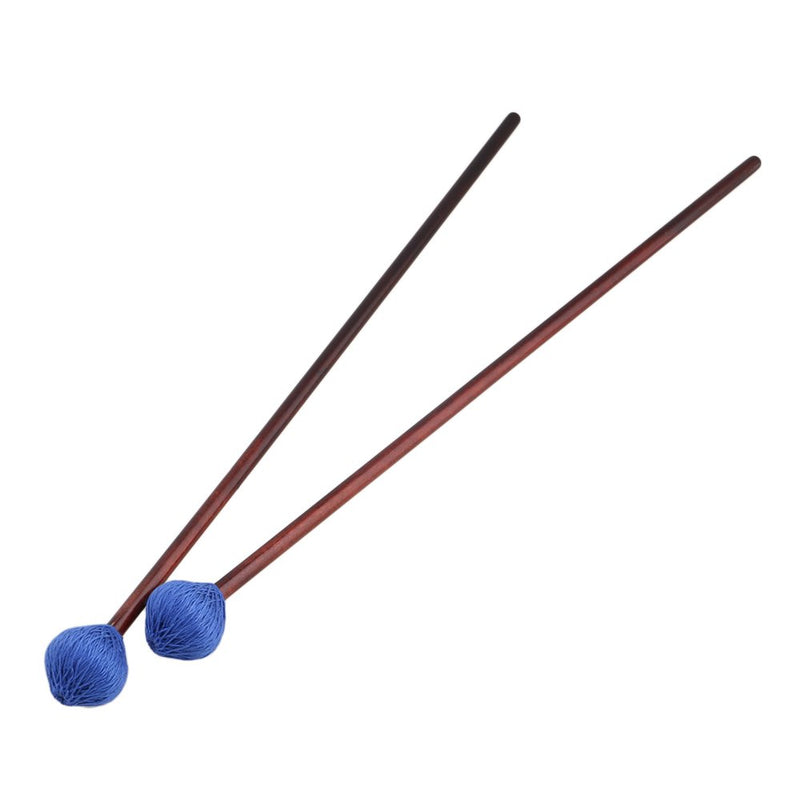 Maple Handles and Blue Woolen Yarn Head Hard Keyboard Marimba Mallets Pack of 2