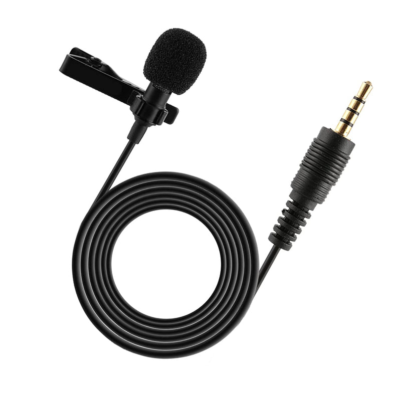 Camidy Clip On Lapel Microphone,Mini Hands Free Lavalier Mic 3.5mm Jack Wired Omnidirectional Condenser Microphone for Voice Recording