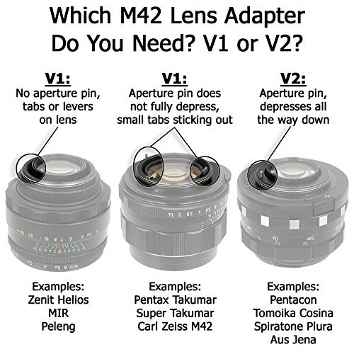 Fotodiox Lens Mount Adapter - M42 Type 2 Screw Mount SLR Lens to Canon EOS (EF, EF-S) Mount SLR Camera Body Standard Single