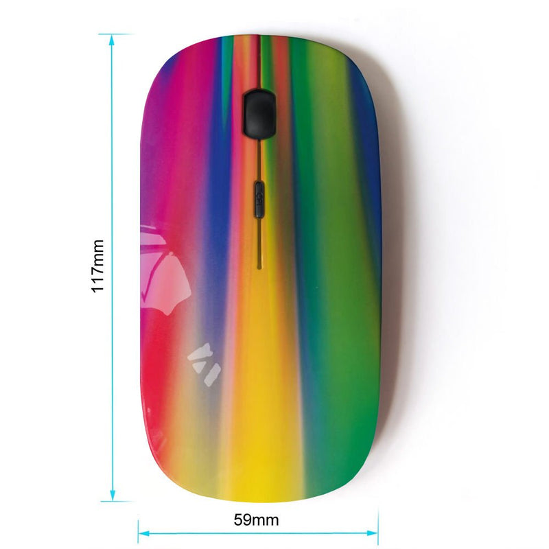 KawaiiMouse [ Optical 2.4G Wireless Mouse ] Acid Lines Colorful Pattern Fuchsia