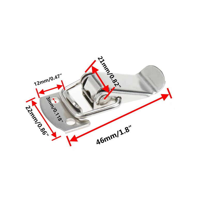 Rannb Toggle Latch Mini Size Stainless Steel Latch Catches Clamp for Toolbox, Cases, Chests - Pack of 10 46mm/1.81" 10pcs