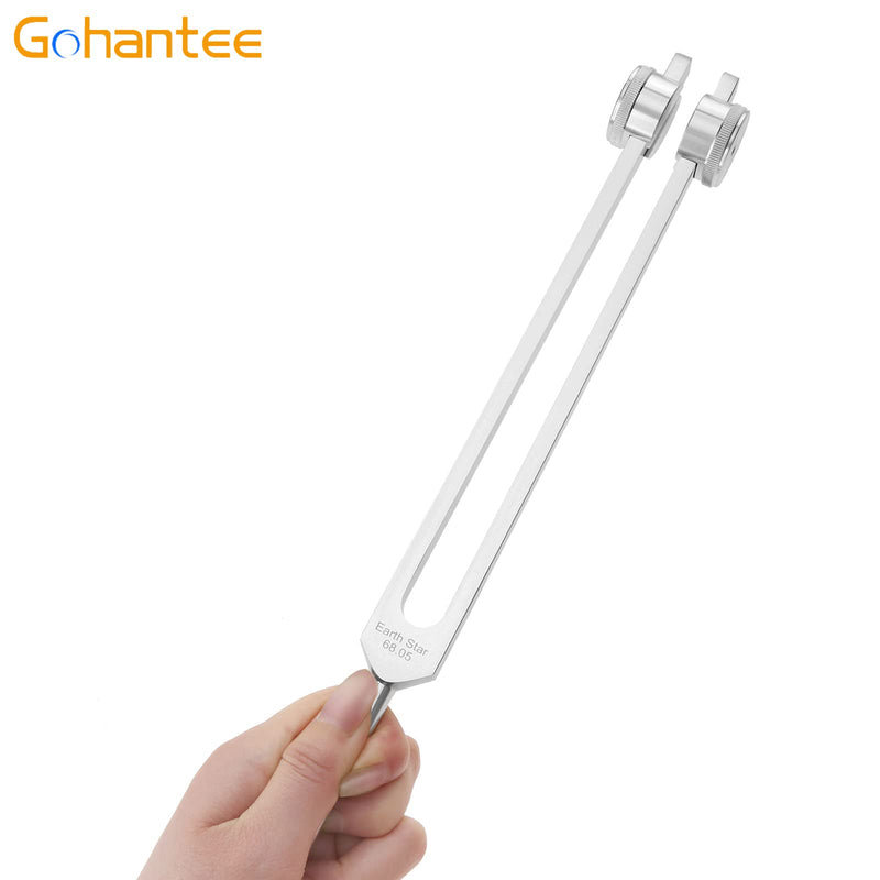 Gohantee 68.05 Hz Tuning Fork with Silicone Hammer and Bag for DNA Repair Healing, Sound therapy, Perfect Healing, Musical Instrument, Balancing, Healers, Vibration