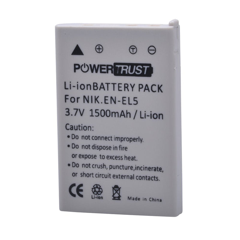 [AUSTRALIA] - PowerTrust 2 Pack EN-EL5 Camera Battery and LCD USB Charger for Nikon Coolpix P530 P520 P510 P100 P500 P6000 P5100 P5000 P80 P90 