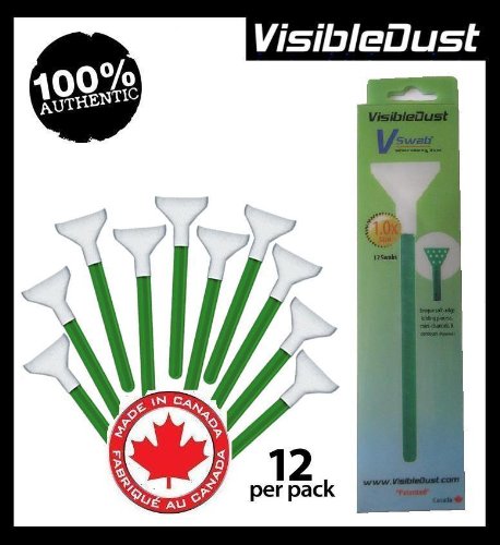 VisibleDust UltraMXD-Vswab 1.0x Sensor Cleaning Swabs, Green, 12 Swabs