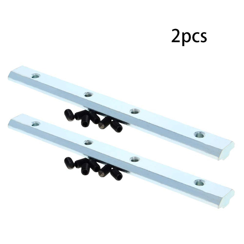 [AUSTRALIA] - MroMax 40 Series Linear Connector 7.09" x 0.79" x 0.39" (L x W x T) Carbon Steel Galvanized Silver Straight Piece Connection Part 2PCS PCS 