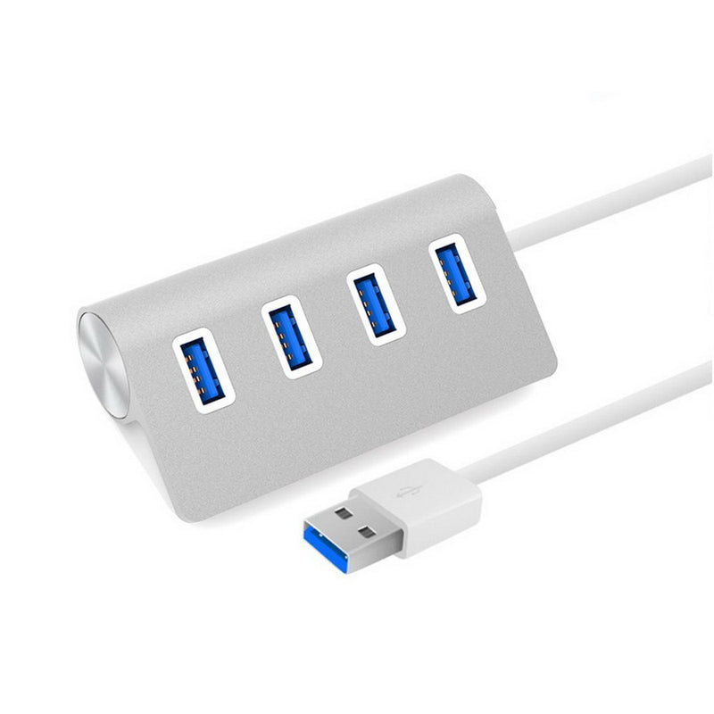 axGear 4 Port Aluminum USB 3.0 HUB 5Gbps High Speed for PC Laptop Mac