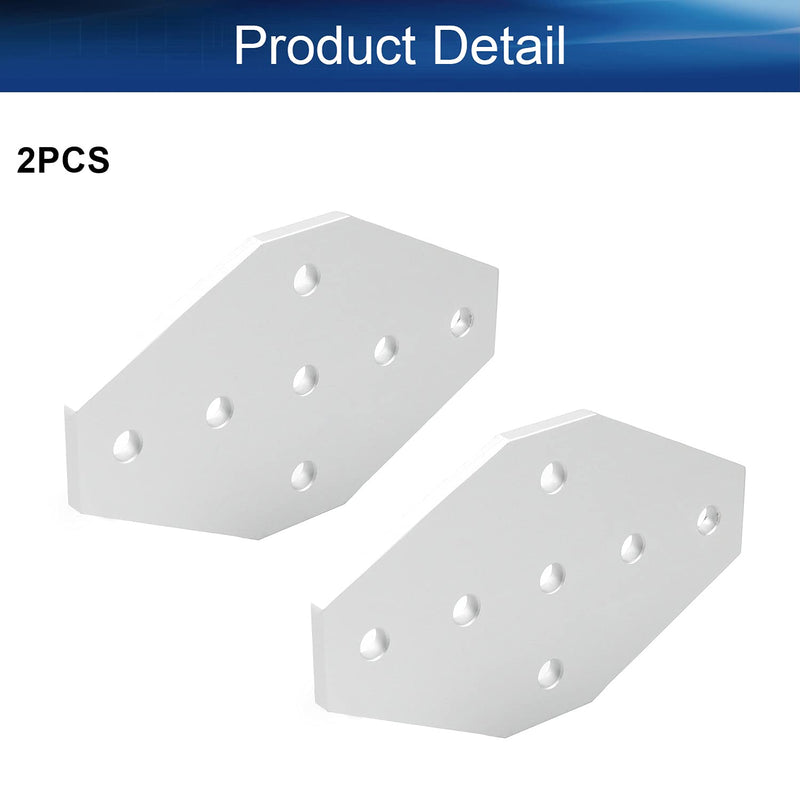 Yinpecly Aluminum Alloy Outside Joining Plate 3.94" x 2.36" x 0.16"(LxWxT) with 7-Hole Joint Bracket Hardware for 3D Printer Parts 2020 Aluminum Profile Corner Bracket Plate Silver Tone 2pcs 2 Pieces