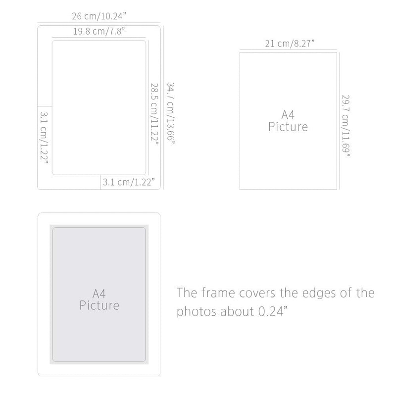 Monolike Paper Photo Frames A4 White 10 Pack - Fits A4" Pictures A4 White 10p