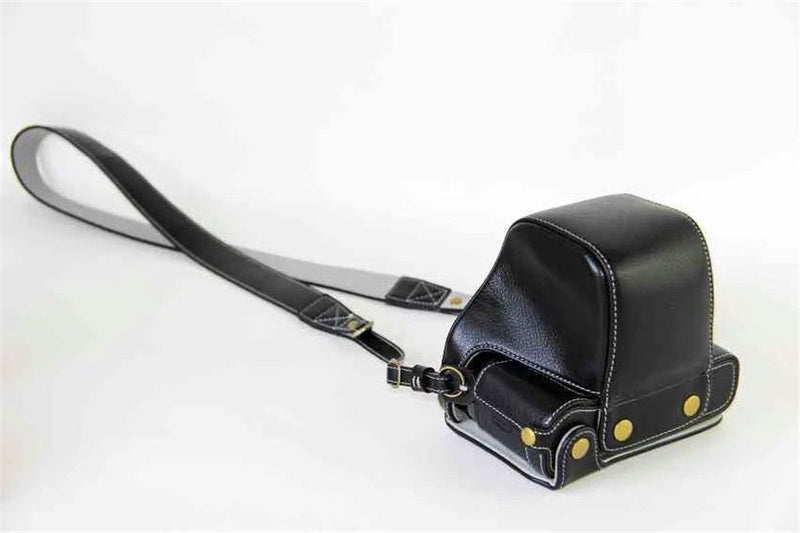 X-Pro2 X-Pro 3 Case, BolinuUS Genuine Real Leather Camera Case Bag Cover for Fuji X-Pro2 Fujifilm X Pro2 X-Pro3 XPro3 with XF35mm Lens Bottom Opening Version + Neck Strap + Mini Storage Bag Black