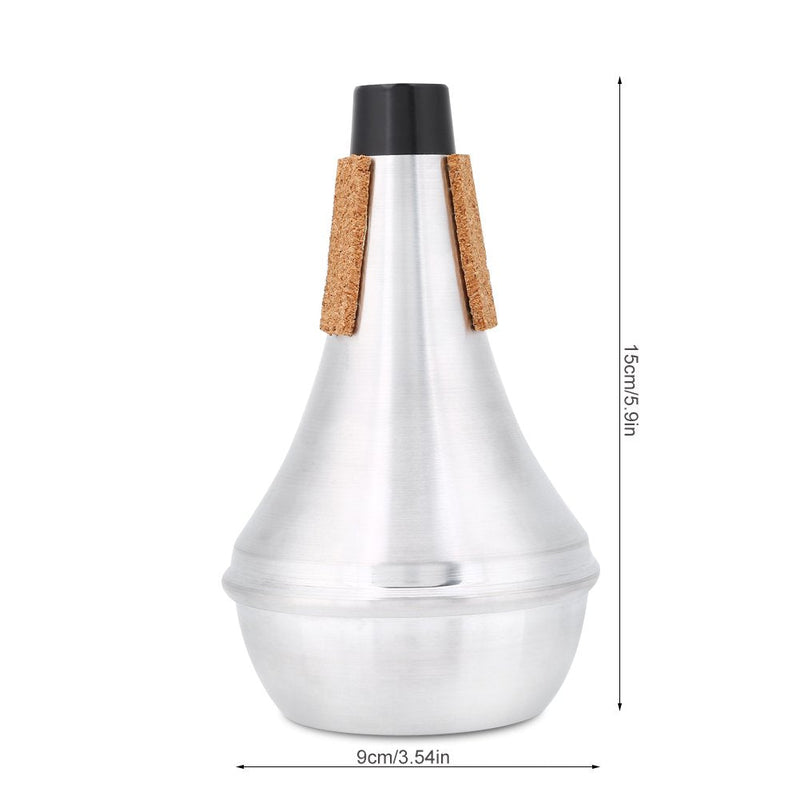 Dilwe Trumpet Mute, Cork Strips Aluminum Alloy Practice Trumpet Cornet Mute Silencer