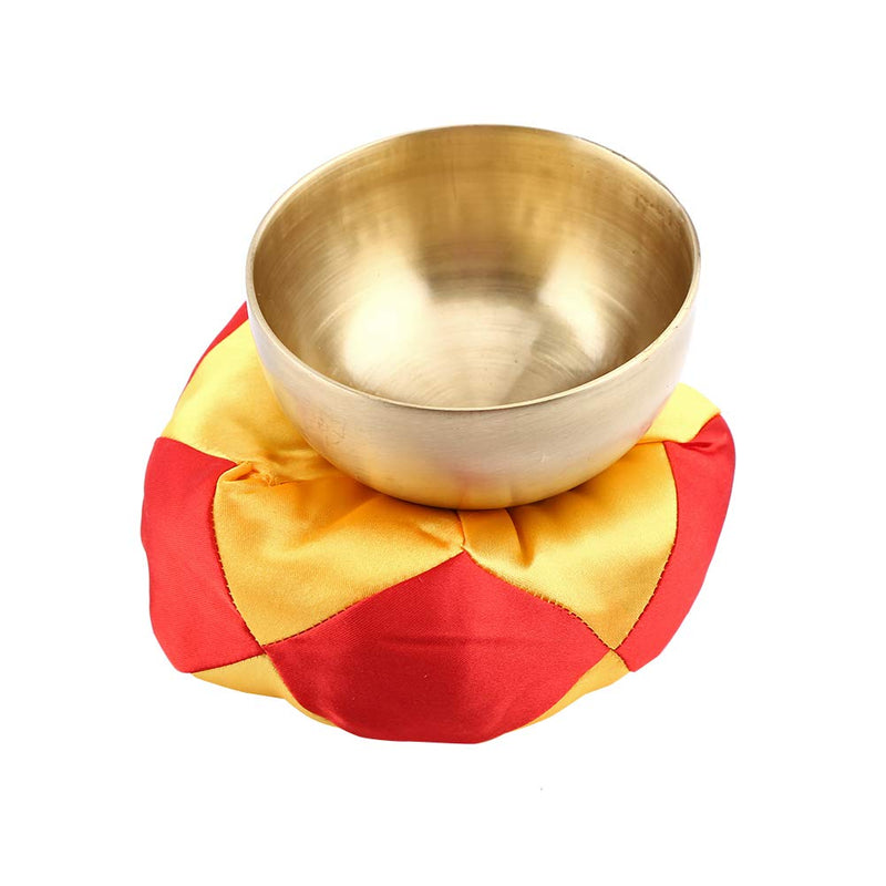 Tibetan Singing Bowl Set with Mallet and Cushion Buddhism Meditation Brass Singing Bowl for Mindfulness Healing