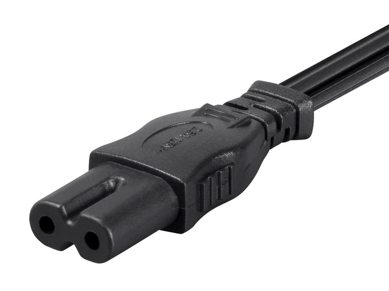 6ft 18AWG AC Power Cord Cable w/o Polarized, 10A (NEMA 1-15P to IEC-320-C7) 6 Feet